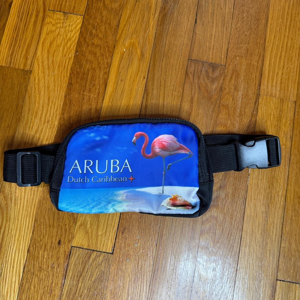Aruba Dutch Caribbean Island Souvenir 2 Pocket Fanny Pack Belt